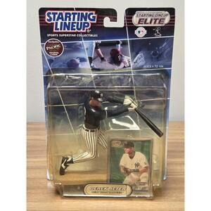 Vintage New York Yankees Figure Derek Jeter MLB Starting Lineup Elite 2000 Card